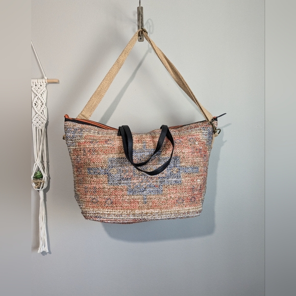 Free People Zoya Weave Weekender Oversized Tote Bag